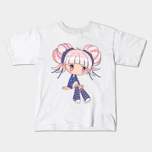 Coral Blue Chibi Kids T-Shirt